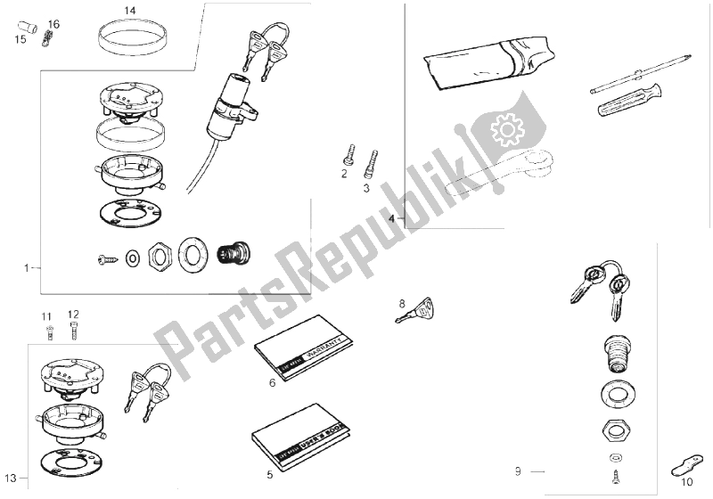 Toutes les pièces pour le Serrures du Derbi GPR 50 2T 2013