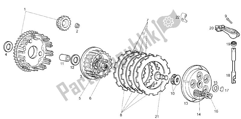 Toutes les pièces pour le Embrayage du Derbi Senda 50 SM X Trem E2 3 VER 2008