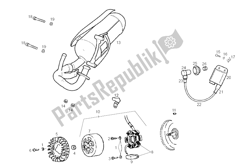 Alle onderdelen voor de Cdi Magneto Assy van de Derbi Atlantis O2 City 25 KMH 50 2003