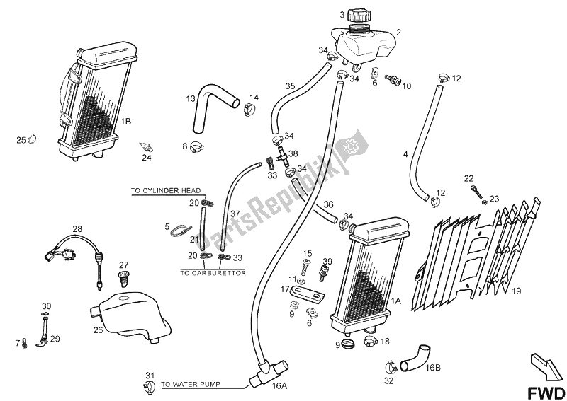 Tutte le parti per il Sistema Di Raffreddamento del Derbi Senda 50 R X Trem E2 3 VER 2008