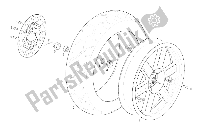 Toutes les pièces pour le Roue Arrière du Derbi Rambla 125 CC 250 E3 2007