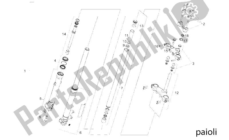 Toutes les pièces pour le Fourche Avant I du Derbi Senda 125 R Baja 4T E3 2010