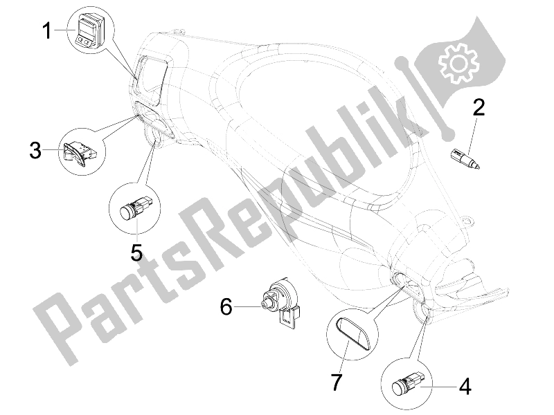 Toutes les pièces pour le Sélecteurs - Interrupteurs - Boutons du Derbi Boulevard 100 CC 4T 2010