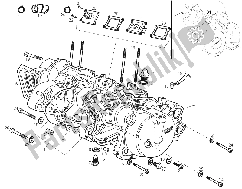 Toutes les pièces pour le Charretiers du Derbi Senda 50 R X Trem E2 2004