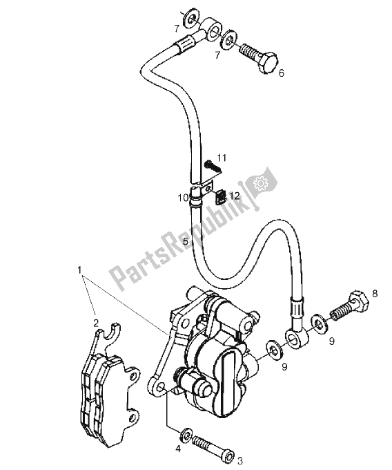 All parts for the Front Brake of the Derbi Boulevard 125 CC 4T E3 2008