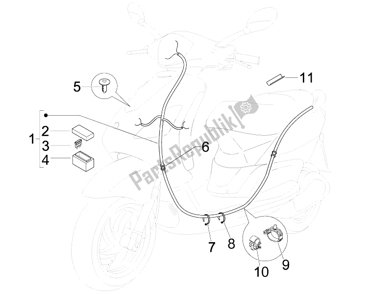 All parts for the Main Cable Harness of the Derbi Boulevard 150 4T E3 2010