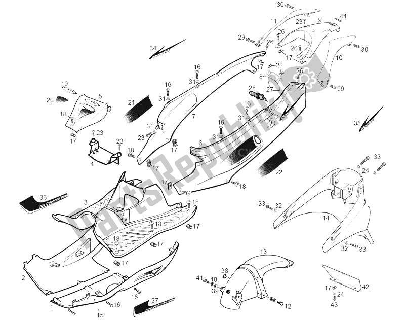 Tutte le parti per il Cornice (3) del Derbi GP Series 02 Export 50 2001