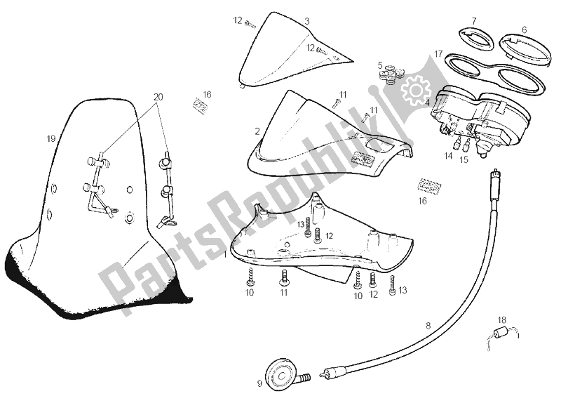 Toutes les pièces pour le Instruments du Derbi GP1 50 CC E1 2003