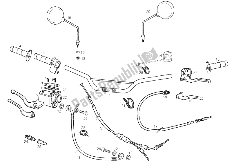 All parts for the Handlebar - Controls of the Derbi Senda 50 R X Trem E2 3 Edicion 2007