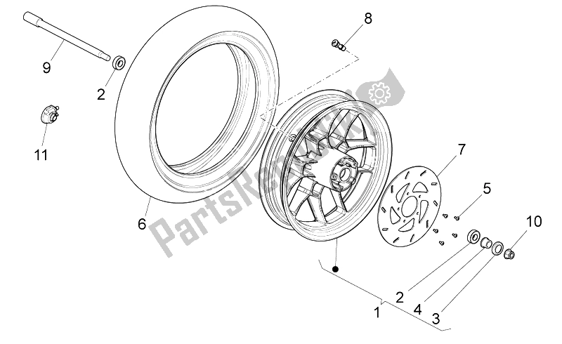 Toutes les pièces pour le Roue Avant du Derbi Variant Sport 50 2T 2012