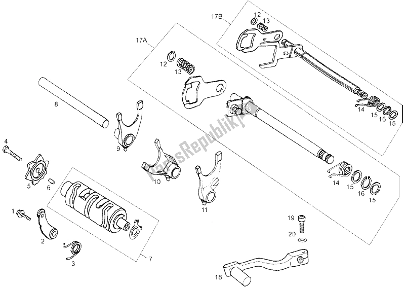 Todas las partes para Selector de Derbi Senda 125 R 4T Baja E3 2007