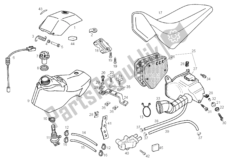 Alle onderdelen voor de Tank van de Derbi Senda 50 SM X Trem E2 4 VER 2007