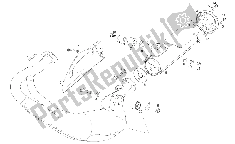 Tutte le parti per il Tubo Di Scarico del Derbi GPR 50 2T E2 CH 2010