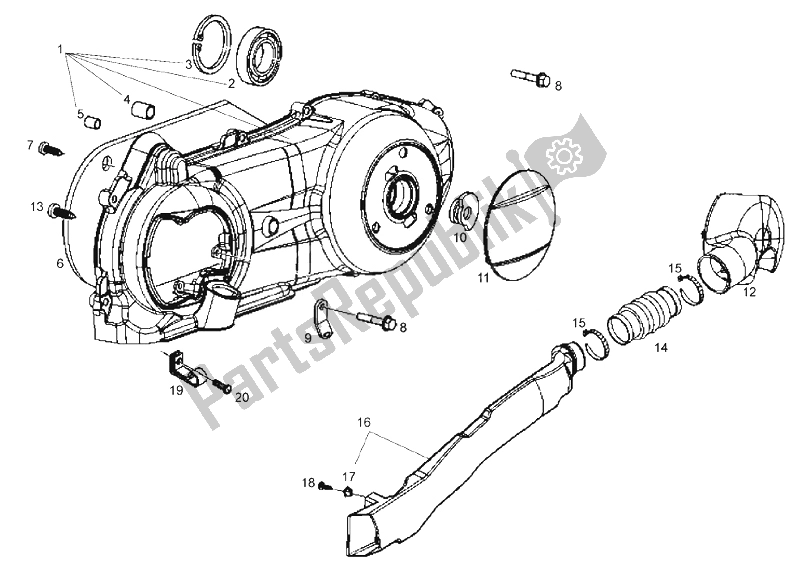 Todas las partes para Cubierta Del Variador De Carter (2) de Derbi Boulevard 125 CC 4T E3 2008