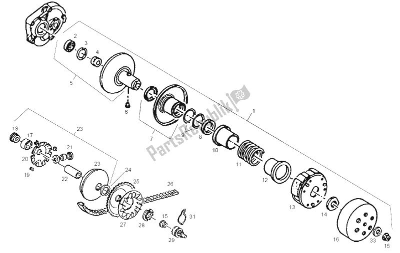 Tutte le parti per il Gruppo Variatore del Derbi GP Series 02 Export 50 2001