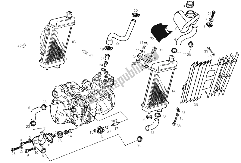 All parts for the Cooling System of the Derbi Senda 50 R X Trem E2 2 Edicion 2005