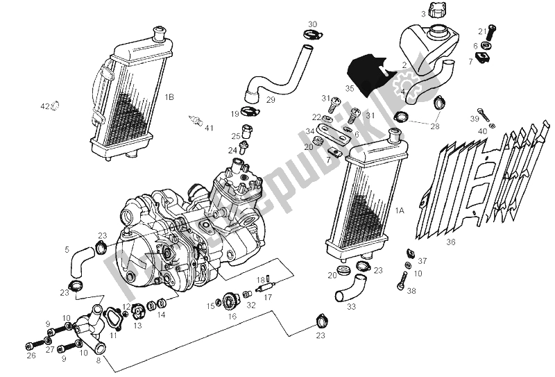 All parts for the Cooling System of the Derbi Senda 50 R X Trem E2 2 Edicion 2005