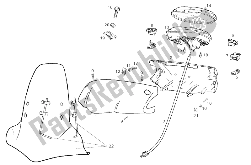 Toutes les pièces pour le Instruments du Derbi Boulevard 200 CC E2 2005