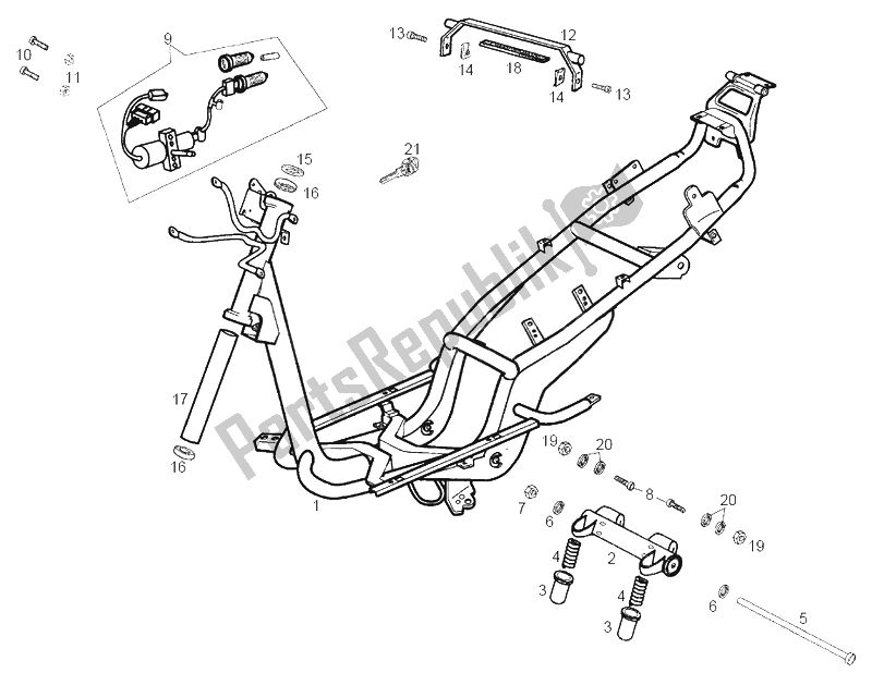 Toutes les pièces pour le Béquille Centrale du Derbi GP1 50 CC E1 2003