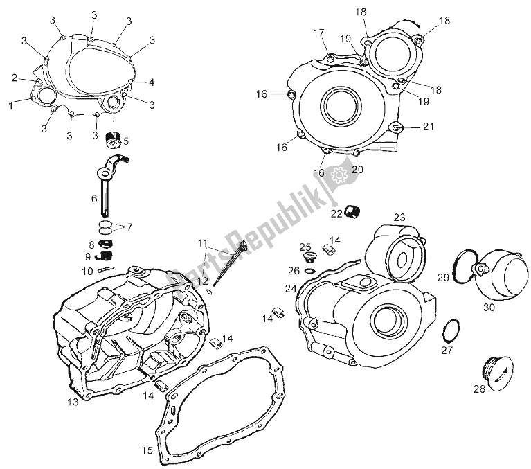 Todas las partes para Carters (2) de Derbi Senda 125 SM 4T Baja E3 2007