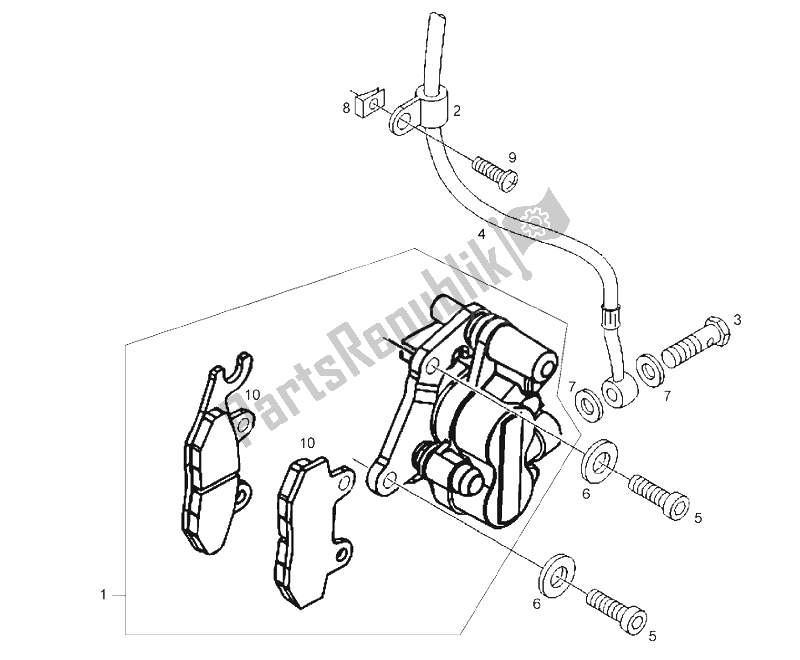 Tutte le parti per il Freno Anteriore del Derbi Boulevard 50 CC 2T E2 2009