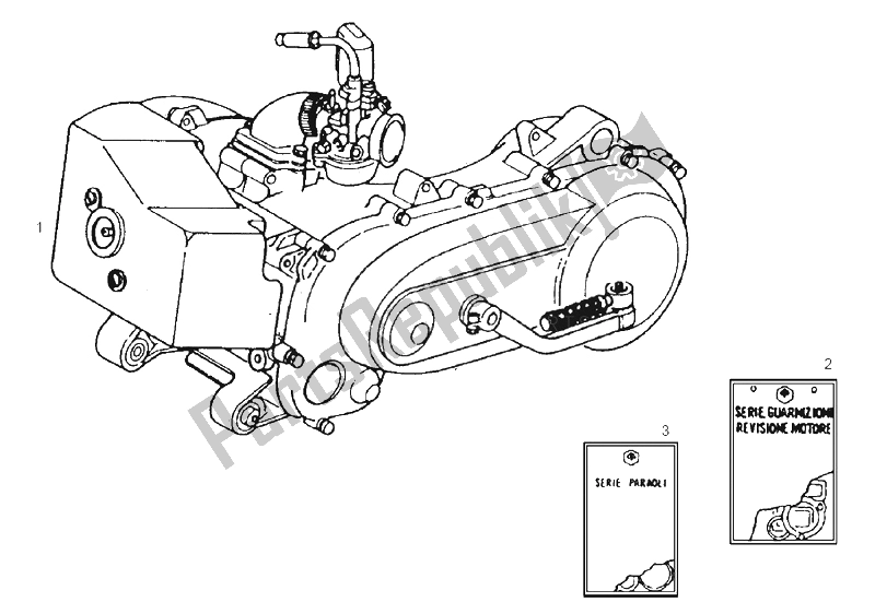 Todas las partes para Motor de Derbi Atlantis O2 Bullet E2 2A ED 50 2003