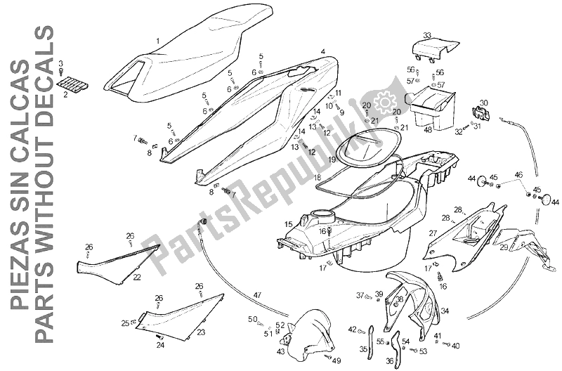 All parts for the Saddle of the Derbi GP1 125 E2 3 VER 2006