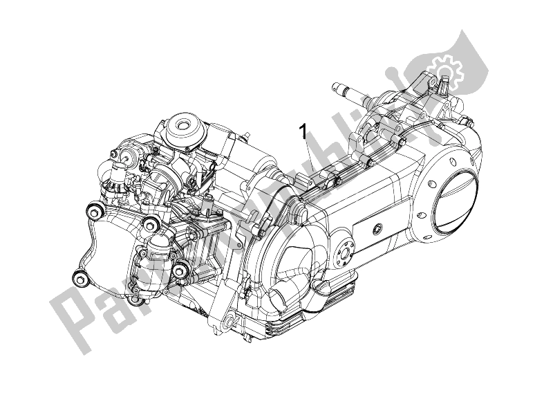 All parts for the Engine, Assembly of the Derbi Boulevard 150 4T E3 2010