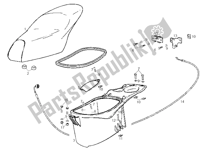 Todas las partes para Sillín - Compartimento Para Casco de Derbi Atlantis Bullet 1A Edicion 50 2003