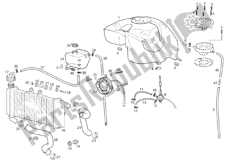 All parts for the Tank of the Derbi Terra E3 125 2007