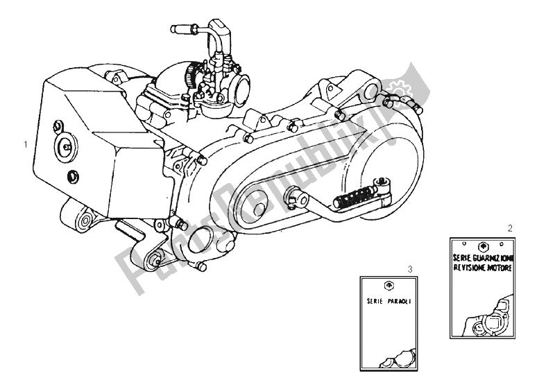 Alle onderdelen voor de Motor van de Derbi Atlantis Red Bullet E2 50 2003