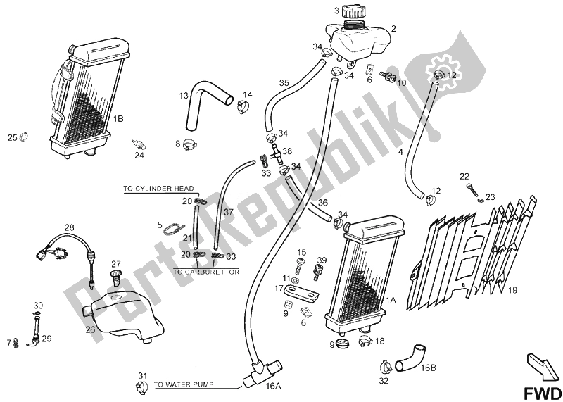 Todas las partes para Sistema De Refrigeración de Derbi Senda 50 SM X Trem E2 3 VER 2008