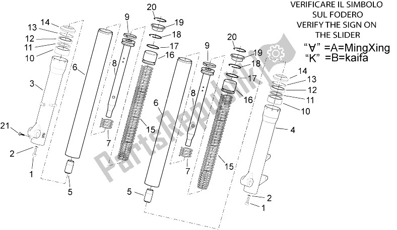 Toutes les pièces pour le Fourche Ii du Derbi Rambla 300 E3 2010