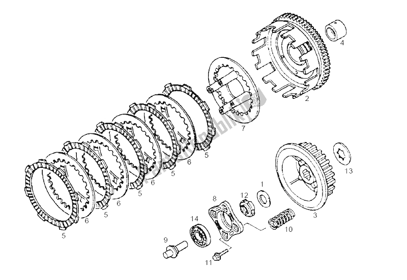 All parts for the Clutch of the Derbi Senda 125 SM 4T 2004