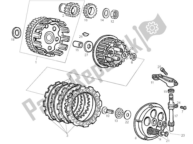 Todas las partes para Embrague de Derbi GPR 50 Racing E2 2A Edicion 2004