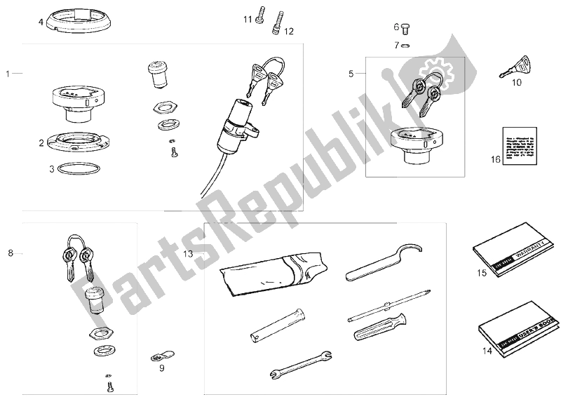 All parts for the Locks of the Derbi Senda 125 R SM DRD Racing 4T E3 2 VER 2009