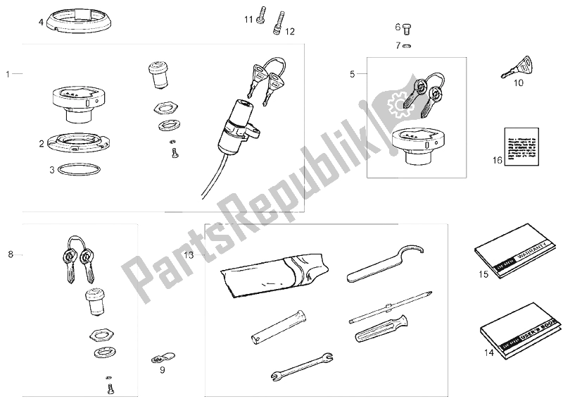 All parts for the Locks of the Derbi Senda 125 R SM DRD Racing 4T E3 2 VER 2009