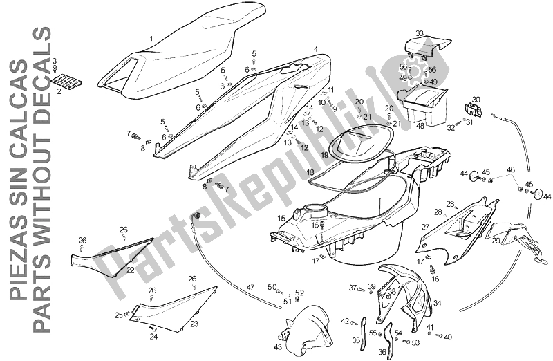 All parts for the Saddle of the Derbi GP1 250 CC E2 3 VER 2006