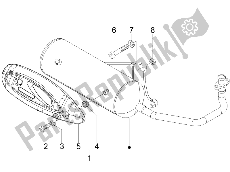 All parts for the Silencer of the Derbi Boulevard 100 CC 4T 2010