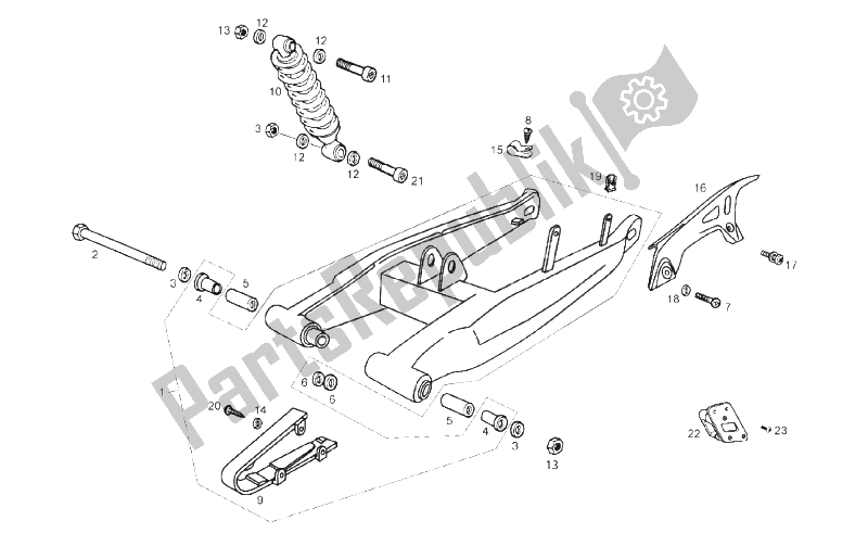 All parts for the Swing Arm - Shock Absorber of the Derbi Senda 50 SM X Race 2T E2 2010