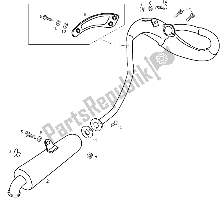 Toutes les pièces pour le Tuyau D'échappement du Derbi Senda 50 SM X Race E2 2 VER 2007