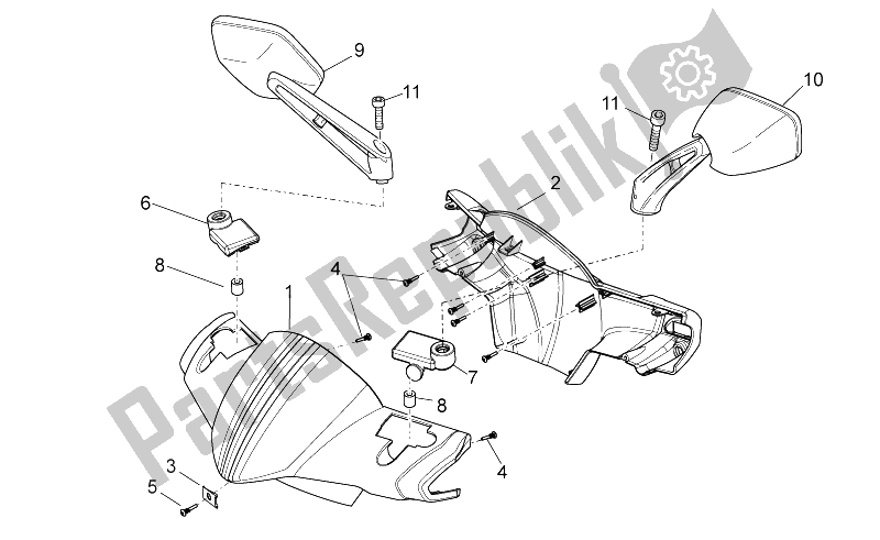 Tutte le parti per il Corpo Anteriore Ii del Derbi Variant Sport 50 2T 2012