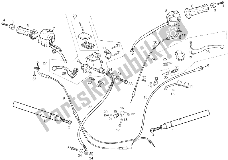 Toutes les pièces pour le Guidon du Derbi GPR 50 2T 2013