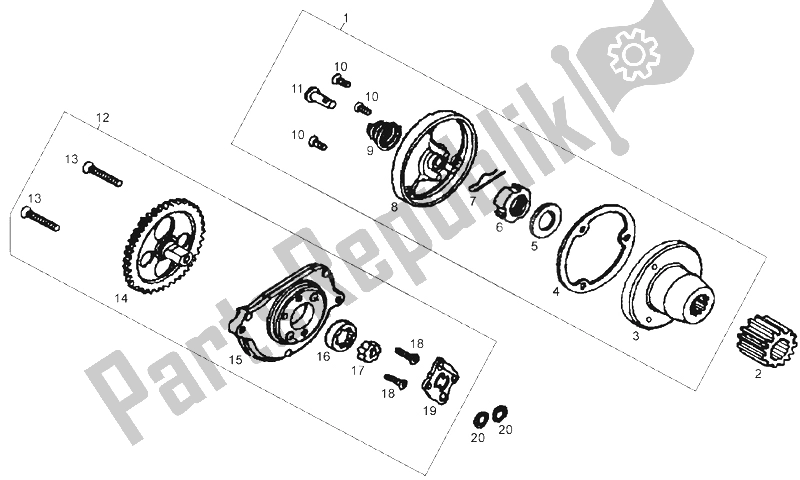 Toutes les pièces pour le La Pompe à Huile du Derbi Senda 125 SM 4T Baja E2 2006