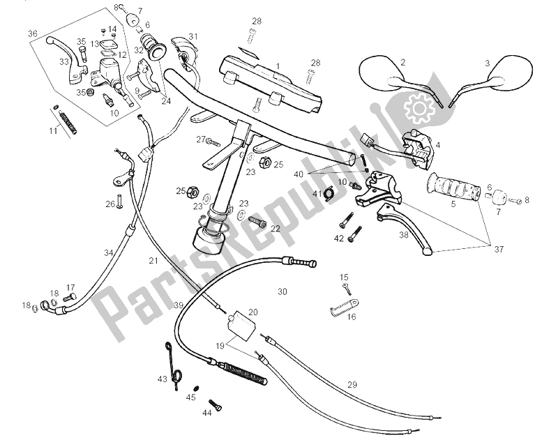 Tutte le parti per il Manubrio - Comandi del Derbi GP Series 02 Export 50 2001