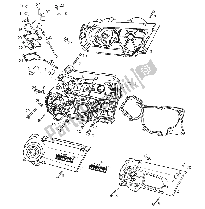 Todas las partes para Carters de Derbi Variant Revolution E1 50 2003