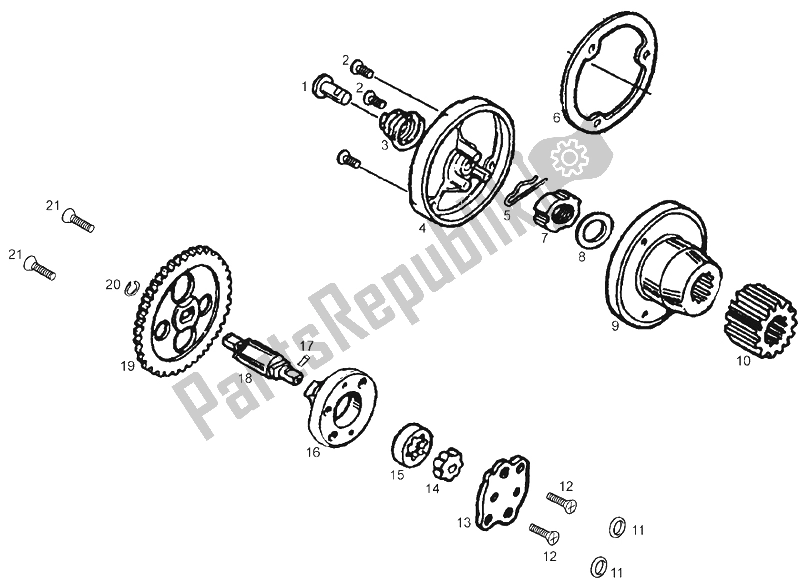 Toutes les pièces pour le Pompe à Huile (2) du Derbi Senda 125 R 4T E2 Baja 2006