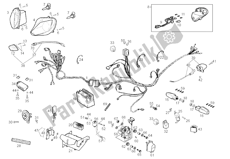 Todas las partes para Sistema Eléctrico de Derbi GPR 125 Racing R E2 2 Edicion 2004