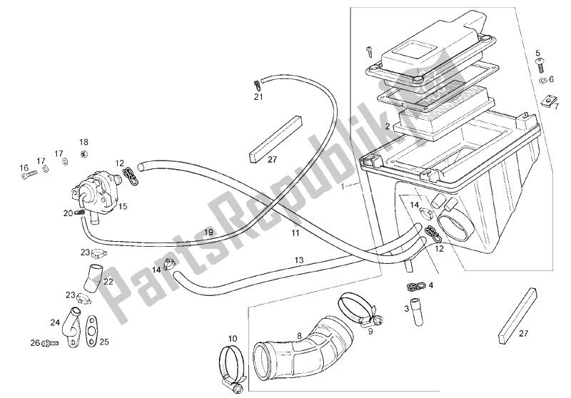 Toutes les pièces pour le Support De Filtre du Derbi Cafe 125 E3 2008