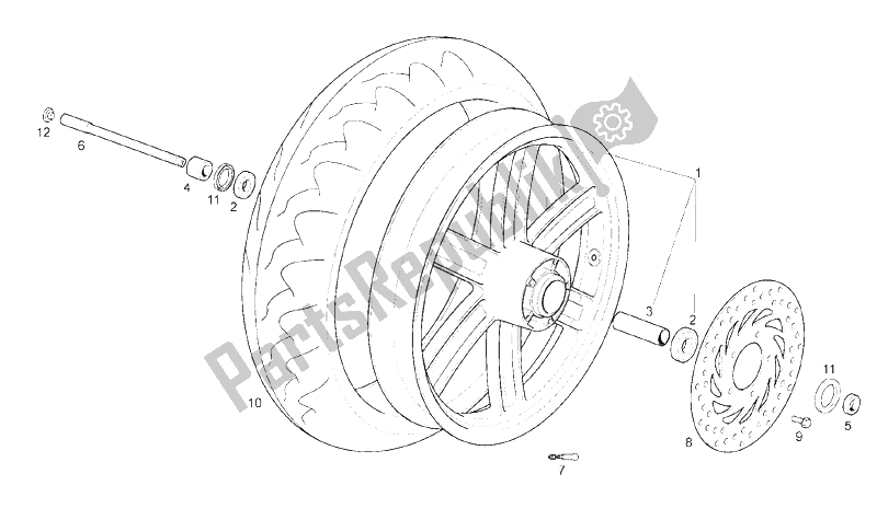 Tutte le parti per il Ruota Anteriore del Derbi Rambla 125 CC 250 E3 2007
